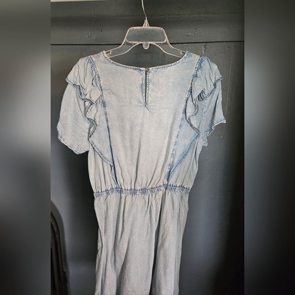 Doe & Rae Light Blue Ruffle Dress - Picture 2 of 3